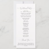 Zwart Wit Wild Poppies Elegant huwelijksprogramma (Achterkant)