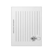 Zwart-wit Wildflower Aangepaste naam Lined Notitieblok (Gedraaid)