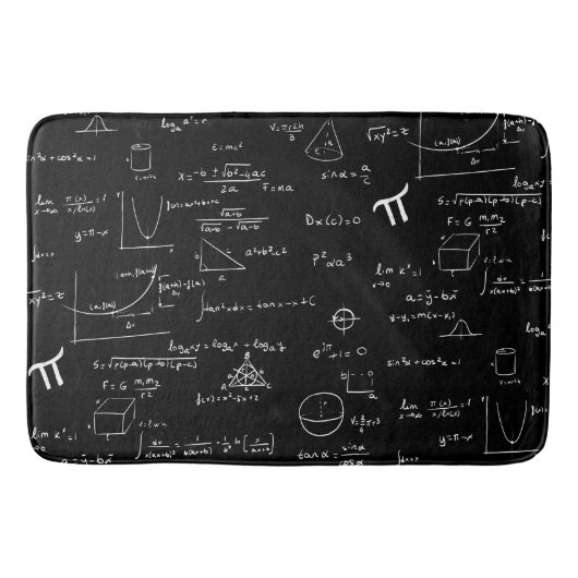 Zwart-wit Wiskunde patroon Badmat (Voorkant)