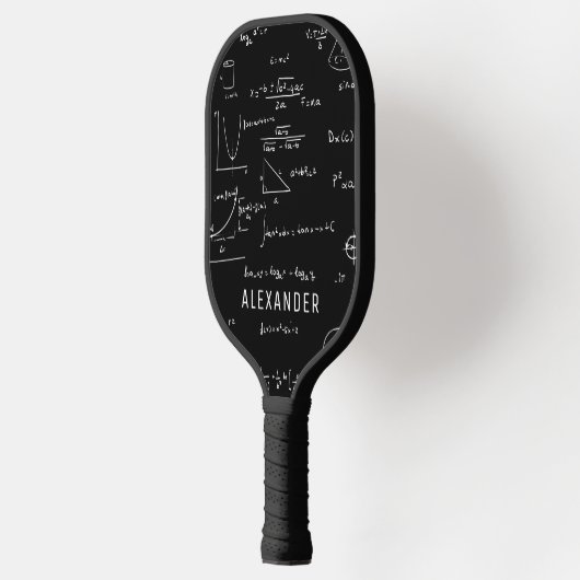 Zwart-wit wiskundige vergelijkingen gepersonalisee pickleball paddle (Links)