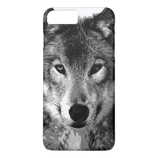 Zwart & Wit Wolf Eyes iPhone 7 Plus Hoesje (Achterkant)