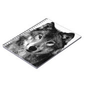 Zwart-wit Wolf Portrait Notitieboek (Linkerzijde)