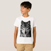 Zwart & Wit Wolf Portret T-shirt (Voorkant volledig)