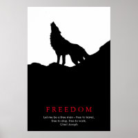Zwart & Wit Wolf Silhouet op een Heuvel