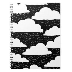 Zwart-wit wolkenpatroon notitieboek