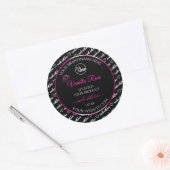 Zwart-wit Word Cloud Pink Product Label Logo (Envelop)
