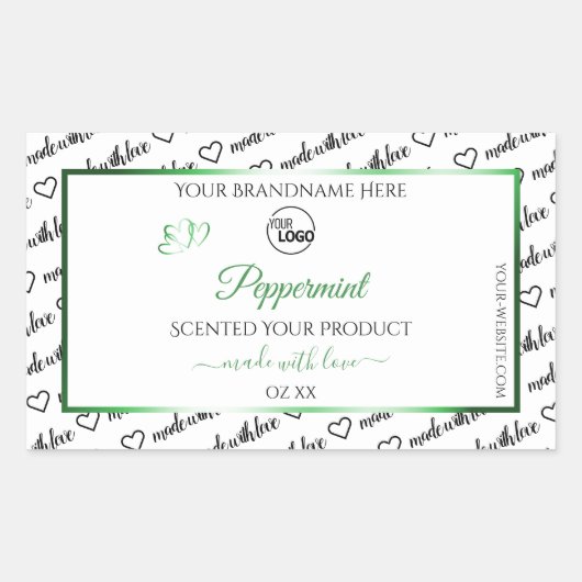 Zwart wit Word Cloud Product Labels Groen Logo (Voorkant)