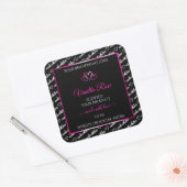 Zwart wit Word Cloud Product Labels roze harten (Envelop)