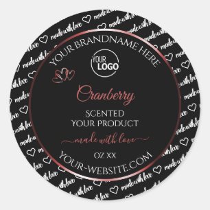 Zwart-wit Word Cloud Red-productlabels Logo Ronde Sticker