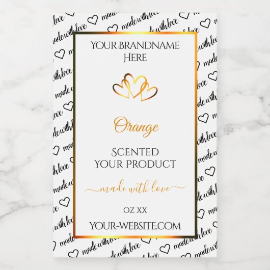 Zwart Wit Woud - Oranje label voor cloud Voedselcontainer Etiket (Enkel label)