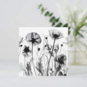 Zwart & Wit X-Ray Wildbloemen (Staand voorkant)