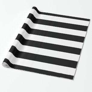 Zwart, Wit XL Strepenpatroon Cadeaupapier