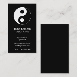 Zwart-wit Yin en Yang-symbool Visitekaartje