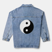 Zwart-wit Yin Yang logo denim jas Jacket (Achterkant)