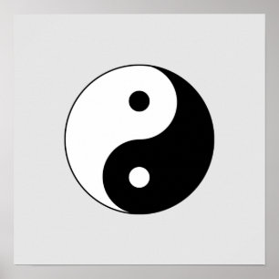 Zwart-wit Yin-Yang Poster