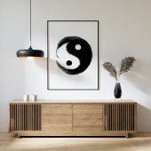 Zwart-wit Yin Yang Poster