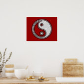 Zwart-wit Yin Yang Symbol Poster (Keuken)