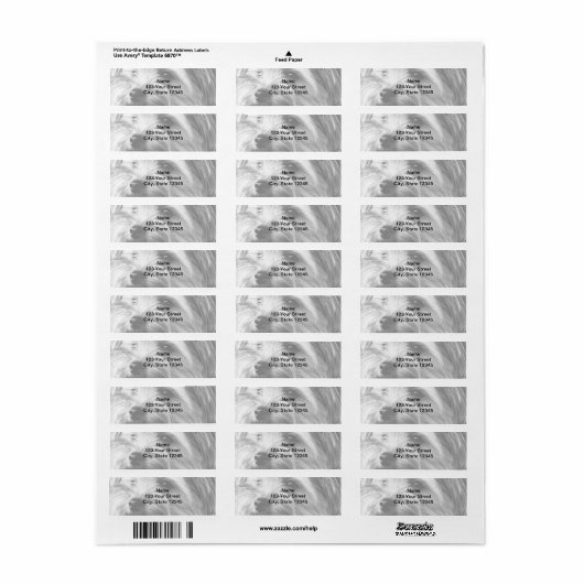 Zwart-wit Yorkshire Terrier Retouradres Etiket (Full Sheet)