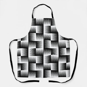 Zwart-wit zaagtandgradiëntpatroon schort
