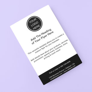 Zwart & Wit Zakelijk Logo Marketing Bedrijf Flyer