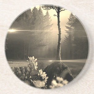 Zwart-wit Zandsteen Onderzetter