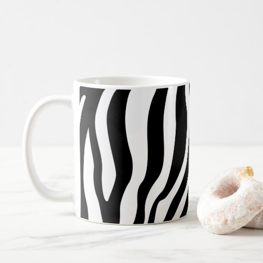 Zwart wit Zebra afdrukken Koffiemok (Met donut)