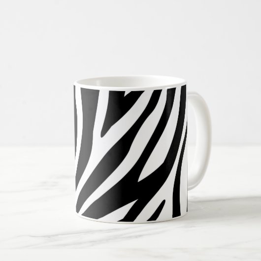 Zwart wit Zebra afdrukken Koffiemok (Voorkant rechts)