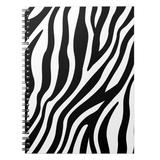 Zwart wit Zebra afdrukken Notitieboek (Voorkant)