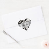 Zwart Wit Zebra Bruiloft Hart Sticker (Envelop)