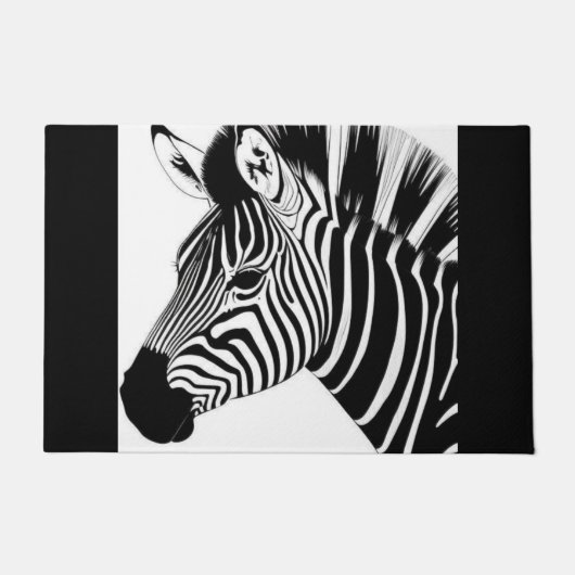 Zwart-wit Zebra Deurmat (Voorkant)