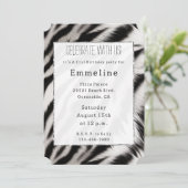 Zwart Wit Zebra Dier Kaart (Staand voorkant)