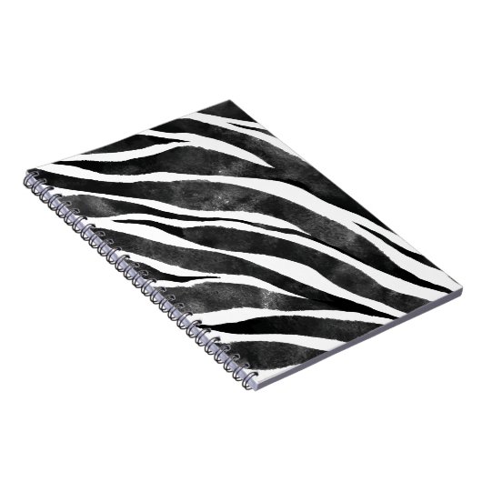 Zwart wit Zebra — Dierenafdrukken Notitieboek (Rechterzijde)