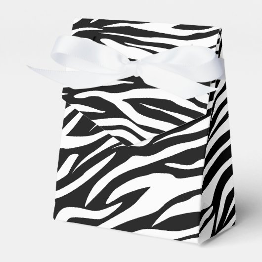 Zwart wit zebra dierenprint bruiloft bedankdoosjes (Voorkant Zijde)