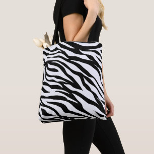 Zwart-wit zebra dierprint draagtas
