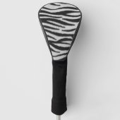 Zwart-wit Zebra Fur Print Patroon Golfheadcover (Voorkant)