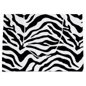 Zwart-wit zebra gestreept large cadeauzakje (Voorkant)