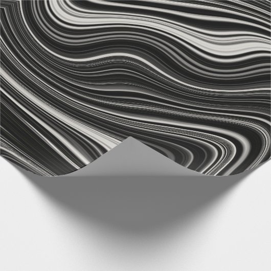 Zwart-wit Zebra golvende abstractie Cadeaupapier (Hoek)