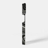 Zwart-wit Zebra golvende abstractie iPhone Hoesje (Rechterkant)