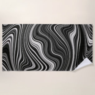 Zwart-wit Zebra golvende abstractie Strandlaken