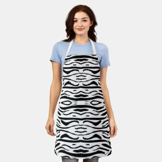 Zwart-wit zebra of tijgerpatroon schort