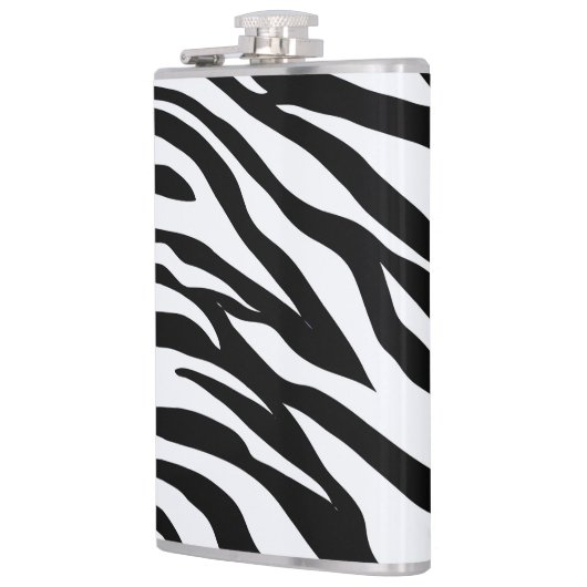 Zwart & Wit Zebra Patroon Safari Wrapped Heupfles (Links)