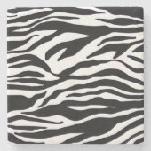 Zwart-wit Zebra Pattern afdrukken Stenen Onderzetter (Voorkant)