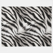 Zwart Wit Zebra Print Bont Fleece Deken (Voorkant (Horizontaal))