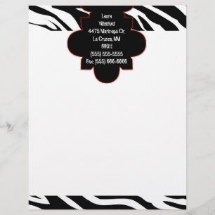 Zwart-wit zebra print briefhoofd briefpapier