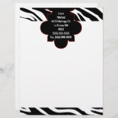 Zwart-wit zebra print briefhoofd briefpapier (Voorkant / Achterkant)