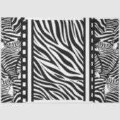 Zwart-wit Zebra Print Decoupage Tissuepapier (Voorkant)