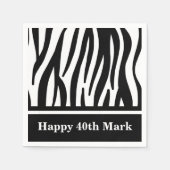 Zwart-wit Zebra Print Designer Servet (Voorkant)