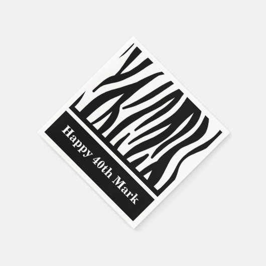 Zwart-wit Zebra Print Designer Servet (Hoek)