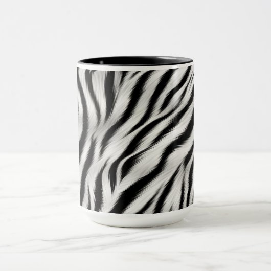 Zwart Wit Zebra Print Dier Mok (Midden)