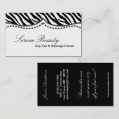 Zwart Wit Zebra Print Dier Visitekaartje (Voorkant / Achterkant)